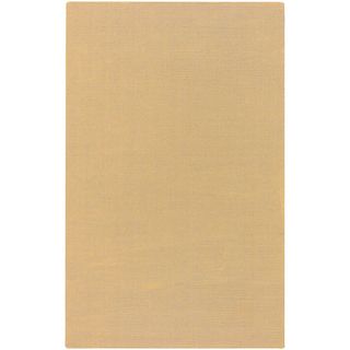 Hand crafted Solid Beige Casual Haines Wool Rug (2 X 3)