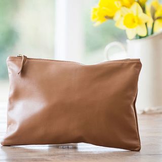 chestnut zip clutch by red ruby rouge