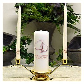 Personalized Curly Hearts Unity Candle  