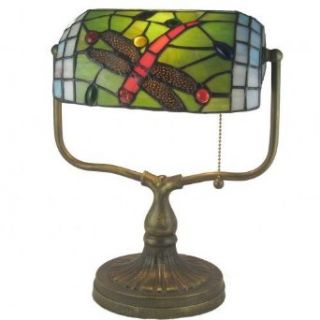 New Gorgeous Dragonfly Tiffany Bankers Table Lamp  1682    