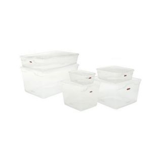 Rubbermaid 1.625 Gallon Clever Store Snap Lid Container in Clear