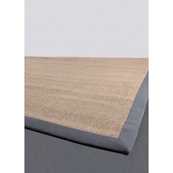 Hand woven Fauna Gray Sisal Rug (26 X 8)