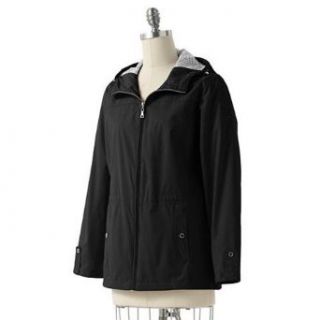 Free Country Radiance Hooded Jacket   Wind & Water Resistant (Medium (8 10), Black) Raincoats