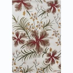 Hand tufted Contemporary Mandara Floral Wool Rug (5 X 7)