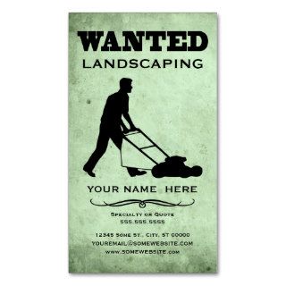 wanted  landscaper business card template