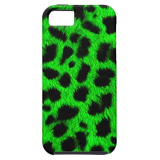 BRIGHT NEON GREEN LIME BLACK ANIMAL PRINT PATTERN iPhone 5 COVER