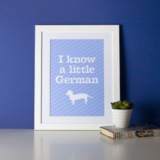 ‘i know a little german’ print by paperpaper