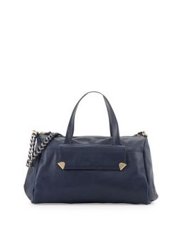 Unchained Pebbled Leather Duffle, Navy