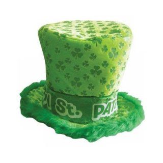Green Saint Patrick's Day Irish Shamrock Furry Top Hat Clothing