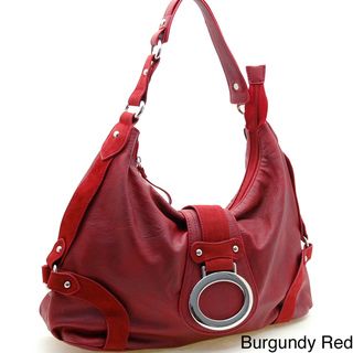 Dasein Front Magnetic Flap Fashion Hobo Bag Suede Trim Dasein Hobo Bags