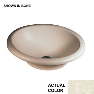 Swanstone Cloud Bone Solid Surface Oval Bathroom Sink with Overflow