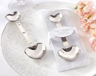 'two hearts' stainless steel measuring spoon by hope and willow