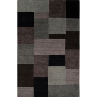 Loomed Lunan Grey Geometric Patches Wool Rug (33 X 53)