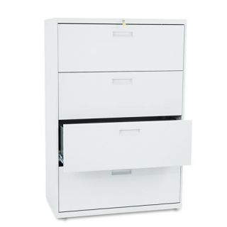 Hon 500 Series 36 inch Wide Four drawer Light Gray Lateral File Cabinet