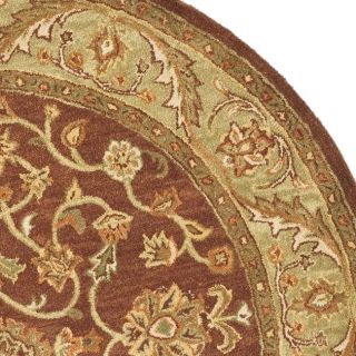 Safavieh Handmade Golden Jaipur Rust/ Green Wool Rug (8' Round) Safavieh Round/Oval/Square