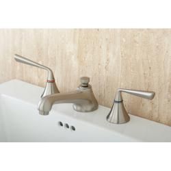 Modern Satin Nickel Widespread Bathroom Faucet