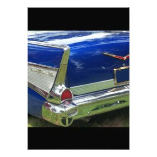 1957 rear fin in deep metalic blue custom invites