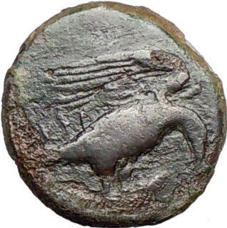 AKRAGAS Sicily 425BC Hexas Rare Crab Two Fish Authentic Ancient Greek Coin EAGLE 