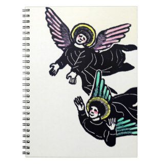 Woodcut Angels Note Book