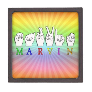MARVIN   NAME ASL FINGER SPELLED PREMIUM KEEPSAKE BOXES