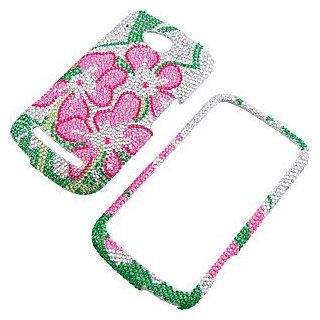 Rhinestones Protector Case for MetroPCS Coolpad Quattro 4G, Green Lily Full Diamond Cell Phones & Accessories