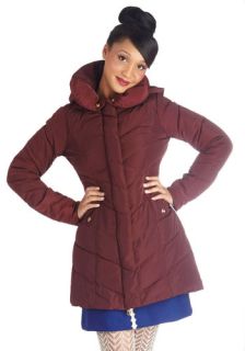 When in Roam Coat in Burgundy  Mod Retro Vintage Coats