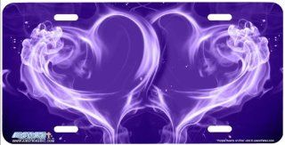 428 "Purple Hearts on Fire" Heart Airbrushed License Plates Car Auto Novelty Front Tag by Jason Fetko from Airstrike Automotive