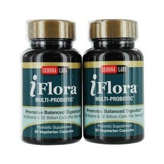 Sedona Labs by  IFLORA MULT PROBIOTIC PROMOTES BALANCED DIGESTION  PROBIOTIC SUPPLEMENT 60 VEGETARIAN CAPSULES  2 PACK Health & Personal Care