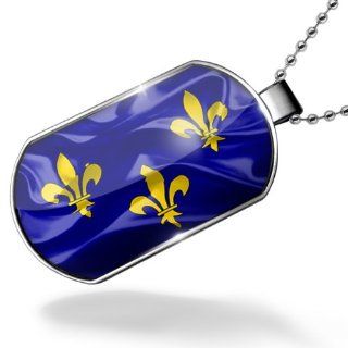 Dogtag Ile de France 3D Flag region France Dog tags necklace   Neonblond NEONBLOND Jewelry