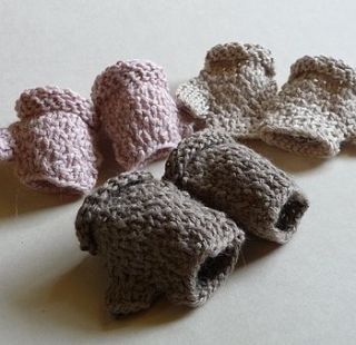chunky knit fingerless baby mittens by samantha holmes