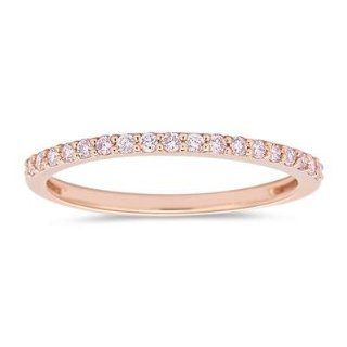 1/4 (0.21 0.27) Cts Natural Pink Diamond Ring in 10K Pink Gold Jewelry