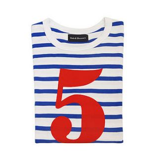 age/number kids t shirt french breton by bob & blossom ltd