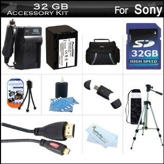 32GB Accessory Kit For Sony HDR CX220, HDR CX230, HDR CX290, HDR PJ230, HDR CX380, HDR PJ380, HDR CX430V, HDR PJ430V, HDR TD30V, HDR PJ650V, HDR PJ790V Camcorder Includes 32GB High Speed SD Memory Card + Replacement (2300Mah) NP FV70 Battery + Case + More 