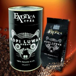 The World's Most Exclusive Coffee, 100% Genuine Kopi Luwak Specialty Arabica Premium Blend Ground Gourmet Coffee (100g)  Grocery & Gourmet Food