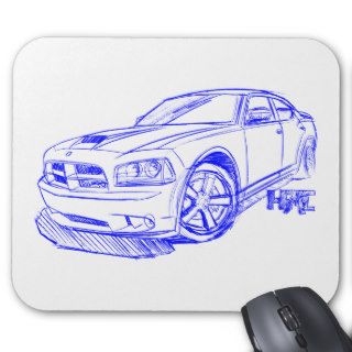 Dodge New Charger Cartoon Sketch Mouse Mat