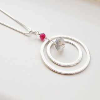 a labradorite and silver brushed loop pendant by sophie cunliffe