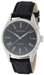 Hamilton Valiant Automatic Black Dial Leather Mens Watch H39515734 Hamilton Watches