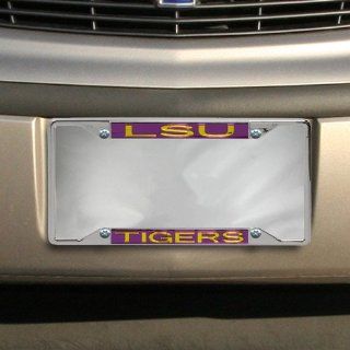 NCAA LSU Tigers Acrylic Inlay Chrome License Plate Frame  Sports Fan License Plate Frames  Sports & Outdoors