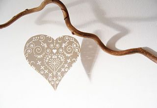 laser cut heart mobile decorations by the hummingbird card company