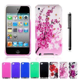 Cellularvilla for Apple Itouch Ipod Touch 4 4g 4th Gen Cherry Blosam Soft TPU Silicone Gel Case Cover Skin. Free Cellularvilla Stylus Touch Pen Included. Cell Phones & Accessories