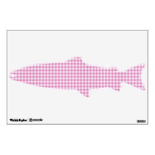 Checkered Gingham Pattern   Pink White Room Graphic