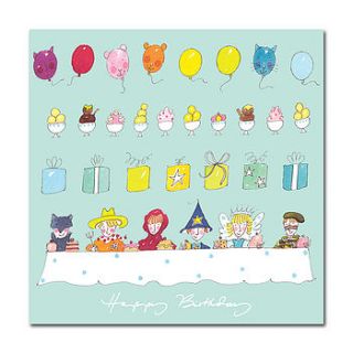 happy birthday fancy dress greetings card by sophie allport