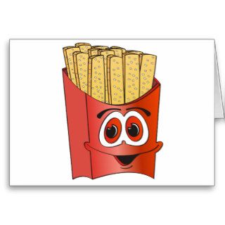 French Fries Cartoon Greeting Card