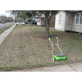 GreenWorks 27022 10 Amp 14" Corded Dethatcher  Walk Behind Lawn Mowers  Patio, Lawn & Garden