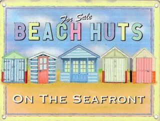 for sale beach huts vintage tin sign by pippins gift company