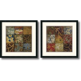 John Douglas 'Floral Mosaic' Framed Art Print Set Prints