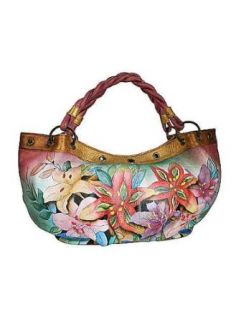 Anuschka Bags HAND PAINTED Ruched Hobo 440LLY Luscious Lilies Clothing