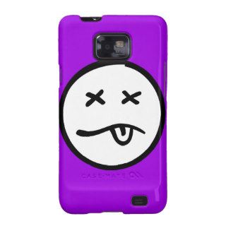Retro Funny Smiley Face on Purple Background Samsung Galaxy S2 Case