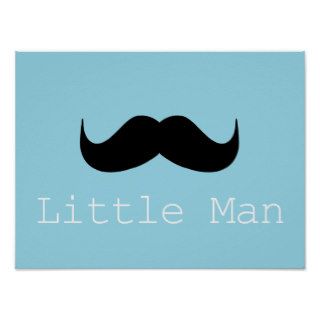 Mustache little man nursery art posters