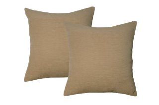 Jenny George Designs Sylvan Solid Chenille Knife Edge Decorative Pillow 2 Pack, 18 Inch by 18 Inch, Camel   Throw Pillows